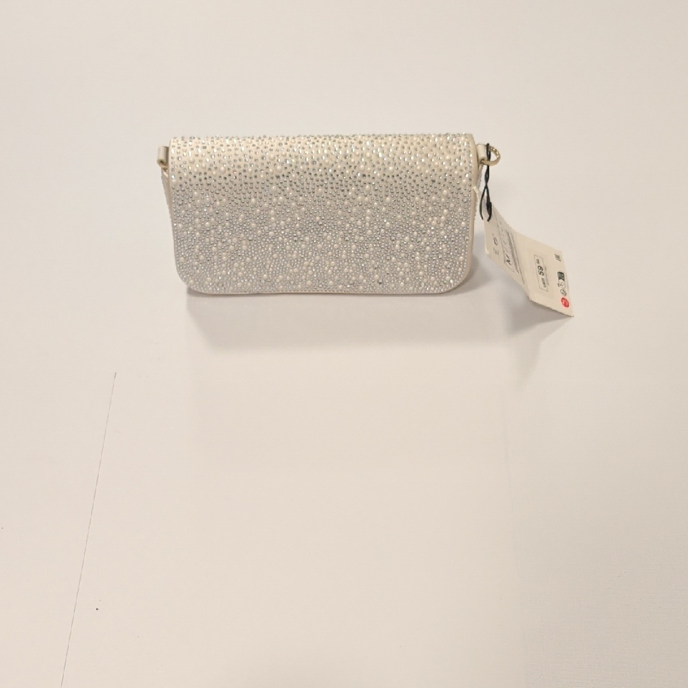 Zara Sparkling Silver Clutch